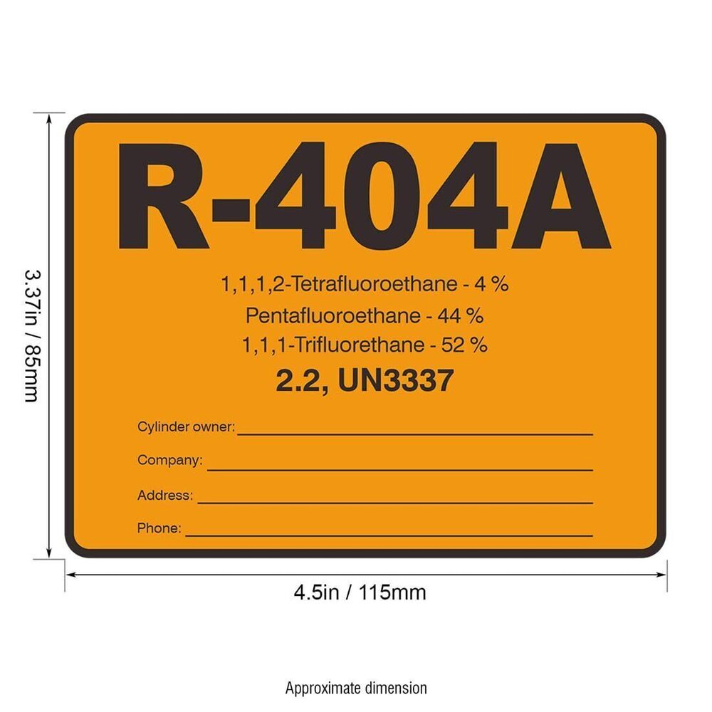 5618 R404A HVAC/R Labels R-404A Color Coded Refrigerant ID Labels - Picture 2 of 5